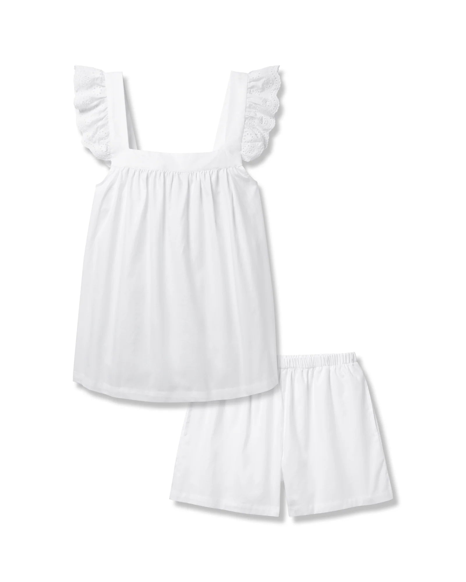 Petite Plume Women's Twill Clara Short Set in White