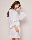 Petite Plume Women's Swiss Dots Robe in White