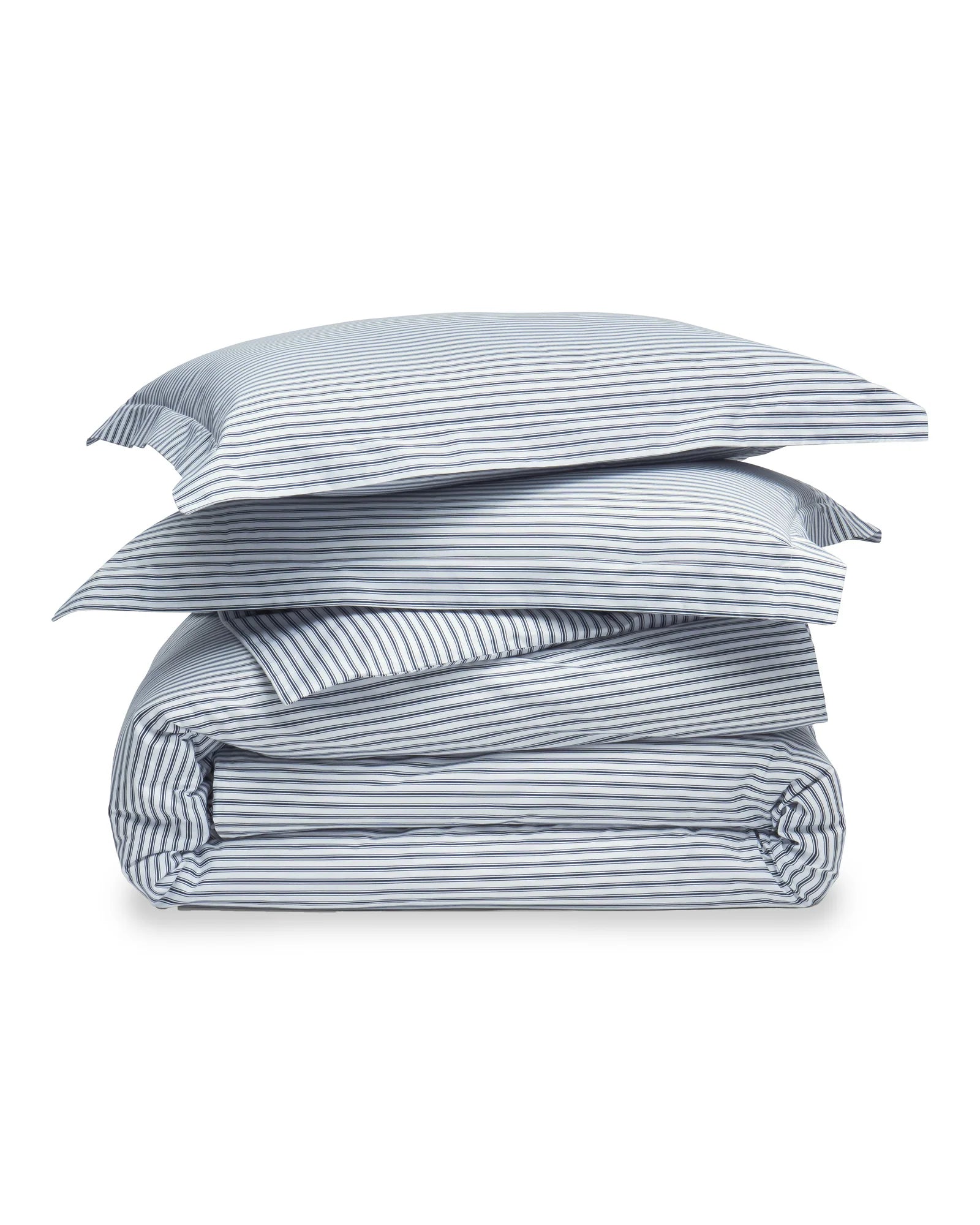 Petite Plume Luxe Premium Cotton Duvet - Navy French Ticking