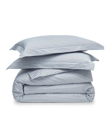 Petite Plume Luxe Premium Cotton Duvet - Navy French Ticking