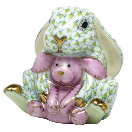 Herend Decorative Bunny and Lovey - Key Lime