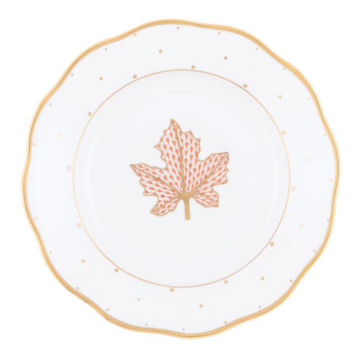 Herend Fall Dessert Plate - Maple Leaf