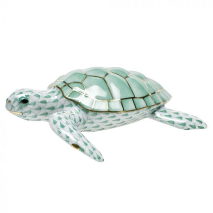 Herend Decorative Loggerhead Turtle - Green