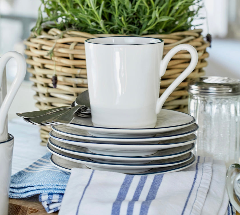 Costa Nova Beja Salad Plate - White/Blue