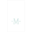 Caspari Antique Robin's Egg Single Initial Guest Towel Napkins - 24 Per Box