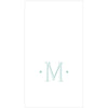 Caspari Antique Robin's Egg Single Initial Guest Towel Napkins - 24 Per Box