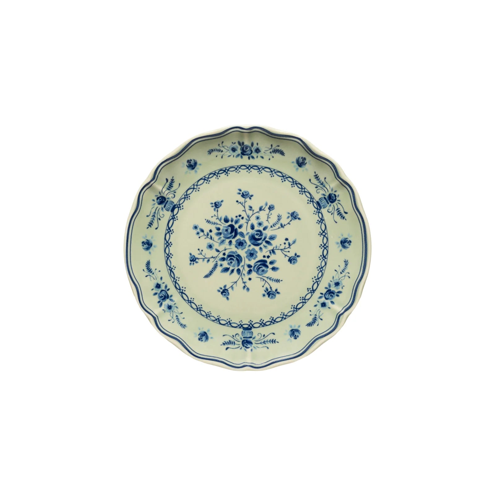 Costa Nova Vila Salad Plate - Olive/Blue