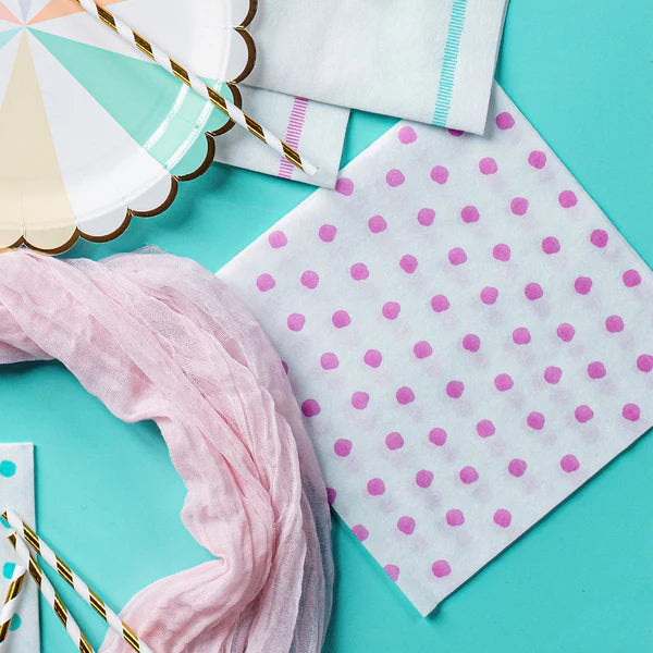 Vietri Pink Dot Paper Dinner Napkin