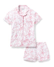 Petite Plume Women’s Pima Short Pajama Set - Pink Timeless Toile