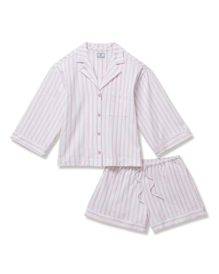 Petite Plume Olivia Short Pima Pajama Set - Pink Stripe