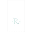 Caspari Antique Robin's Egg Single Initial Guest Towel Napkins - 24 Per Box