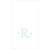 Caspari Antique Robin's Egg Single Initial Guest Towel Napkins - 24 Per Box
