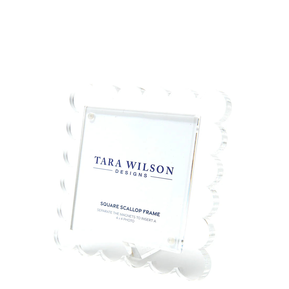 Tara Wilson Designs Acrylic Beveled Square Scallop Frame - Clear