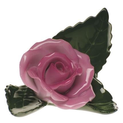 Herend Decorative Rose on Leaf - Pink
