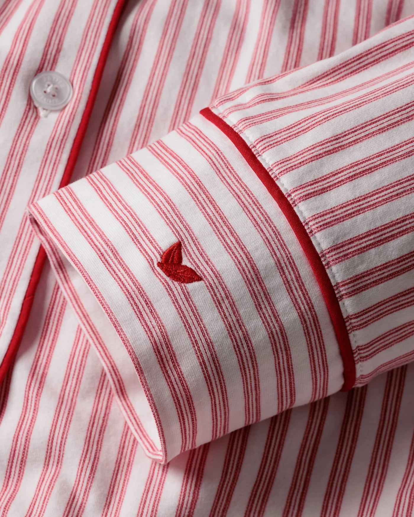 Petite Plume Women’s Long Pima Pajama Set - Antique Red Ticking