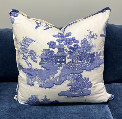 Architectural Elements Designer Blue & White Chinoiserie Pillow