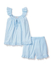 Petite Plume Women’s Swiss Dots Celeste Short Pajama Set - Blue