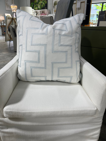 MCHI Designer Alexa Hampton Roman Fret Embroidery Horizon Pillow