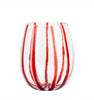 Vietri Nuovo Stripe Red Stemless Wine Glass