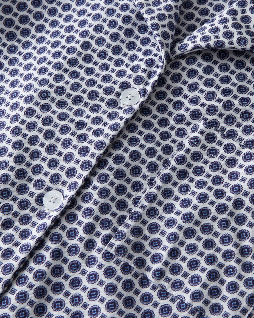 Petite Plume Olivia Short Pima Pajama Set - Navy Foulard