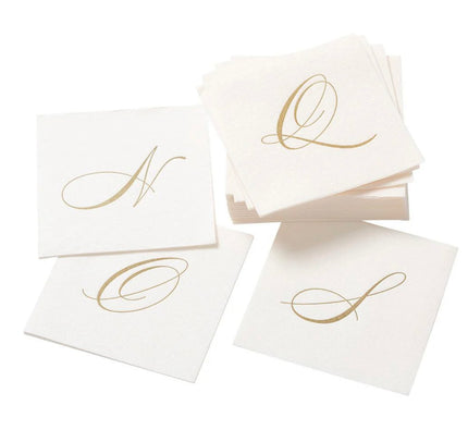 Caspari Initial Paper Boxed Cocktail Napkins