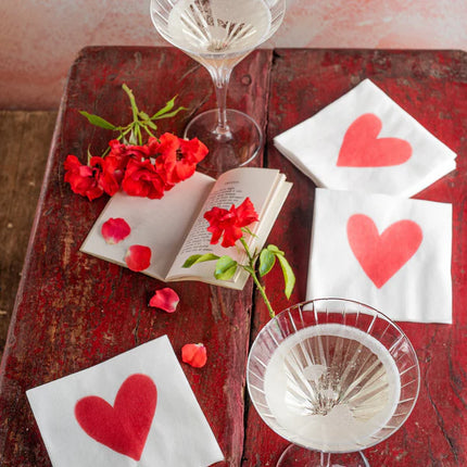 Vietri Hearts Paper Cocktail Napkins