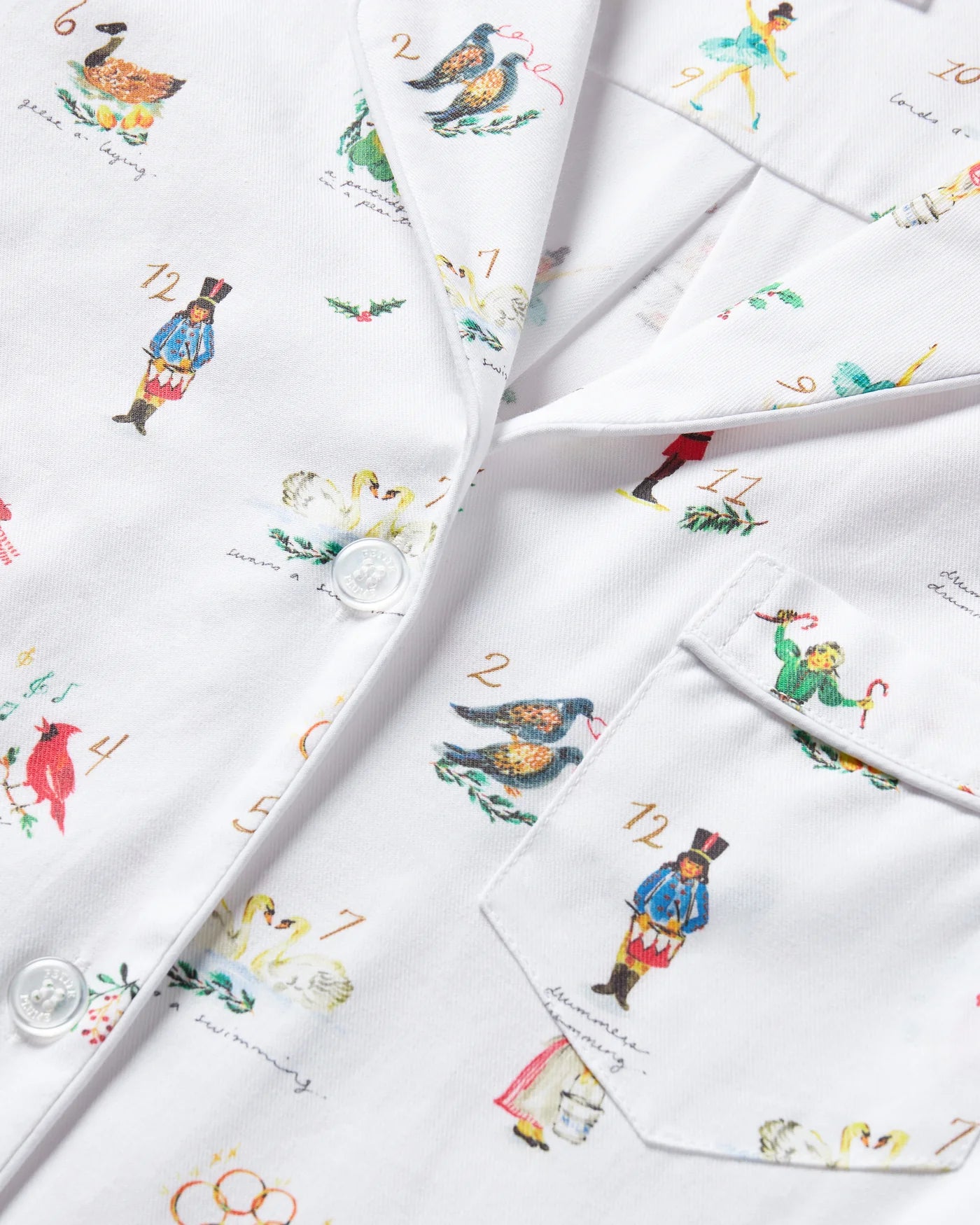 Petite Plume Women’s Long Twill Pajama Set - 12 Days of Christmas