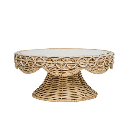 Juliska Provence Rattan Cake Stand- Whitewash