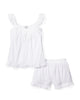 Petite Plume Women’s Swiss Dots Celeste Short Pajama Set - White