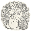 Hester & Cook Die-Cut Coloring Bunny Wreath Placemat