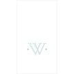 Caspari Antique Robin's Egg Single Initial Guest Towel Napkins - 24 Per Box