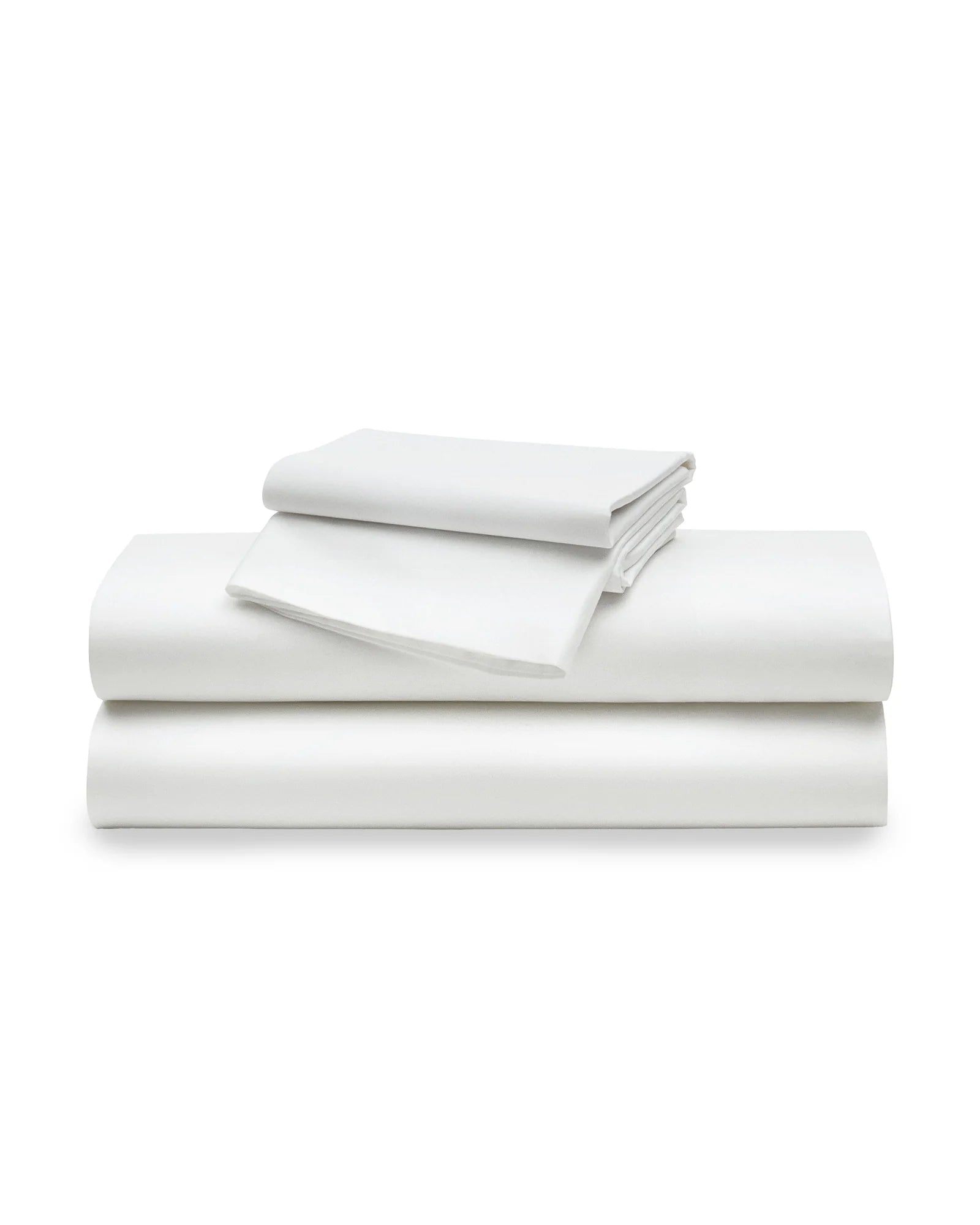 Petite Plume Luxe Sateen Cotton Bed Sheets - White