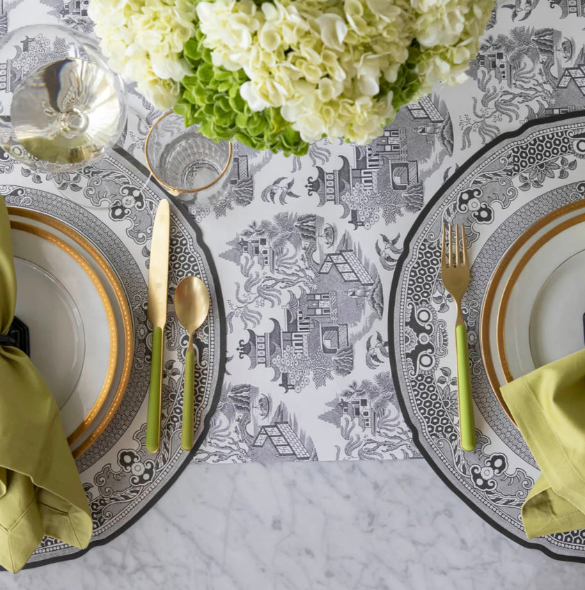 Hester & Cook Black Willow Paper Table Runner