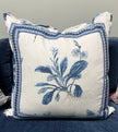 Architectural Elements Designer Blue & White Floral Pillow