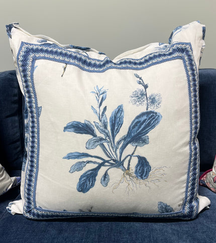 Architectural Elements Designer Blue & White Floral Pillow