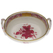 Herend Chinese Bouquet Small Basket with Handles - Raspberry