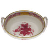 Herend Chinese Bouquet Small Basket with Handles - Raspberry