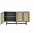 Worlds Away Macon Gray Cabinet with Cane Doors