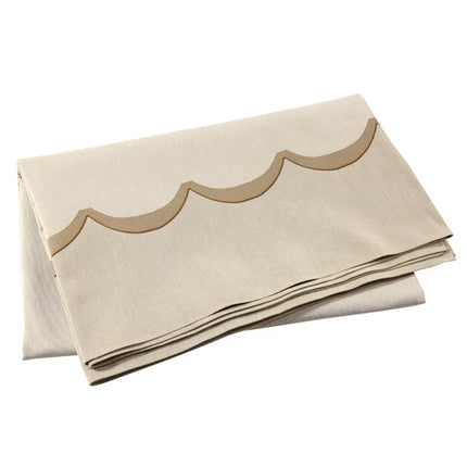 Vietri Tavola Scalloped Tablecloth - Natural