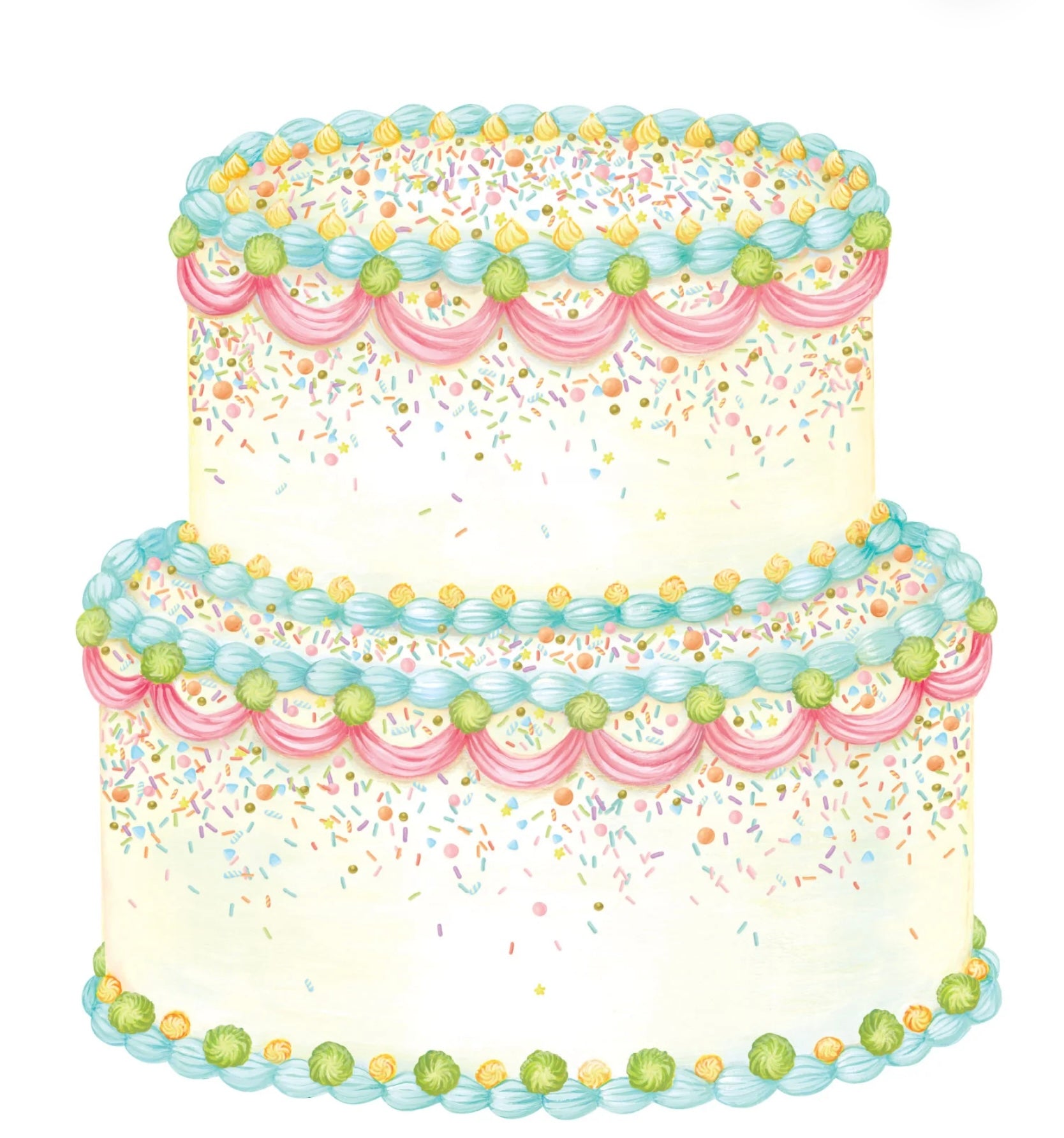 Hester & Cook Die-Cut Birthday Cake Placemat