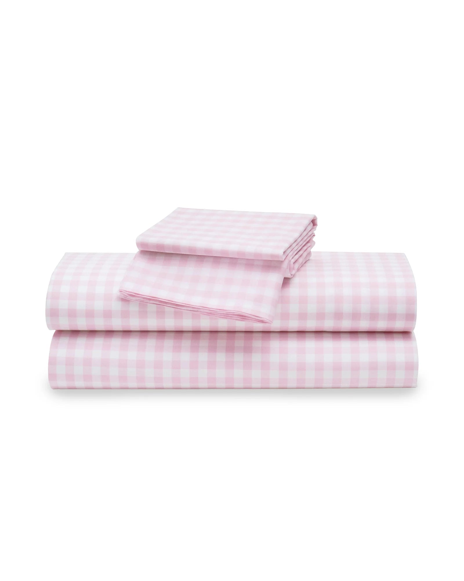 Petite Plume Luxe Premium Cotton Bed Sheets - Pink Gingham