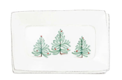 Vietri Lastra Holiday Small Rectangular Tray