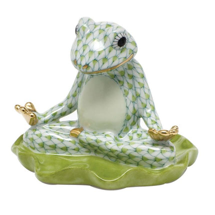 Herend Decorative Yoga Frog - Key Lime