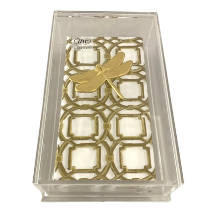 Southern Tribute Dragonfly Guest Towel Box - Clear
