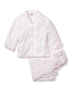 Petite Plume Olivia Wide Leg Pima Pajama Set - Pink Stripe