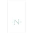 Caspari Antique Robin's Egg Single Initial Guest Towel Napkins - 24 Per Box