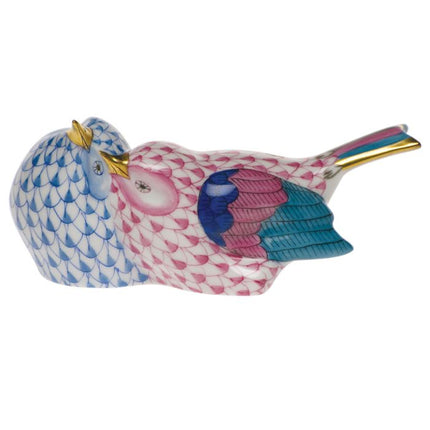 Herend Decorative Lovebirds - Blue & Raspberry