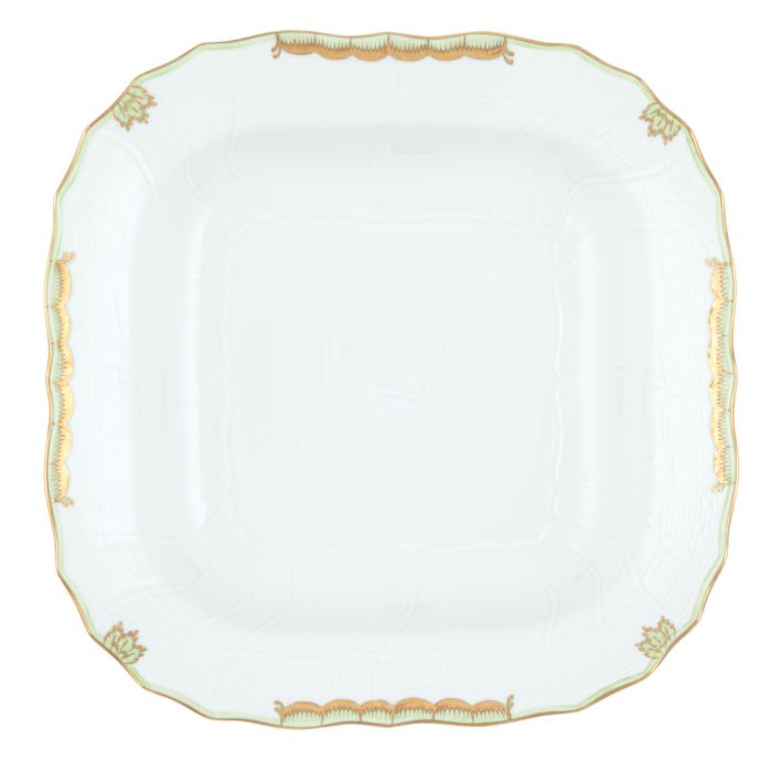 Herend Princess Victoria Square Fruit Dish - Green
