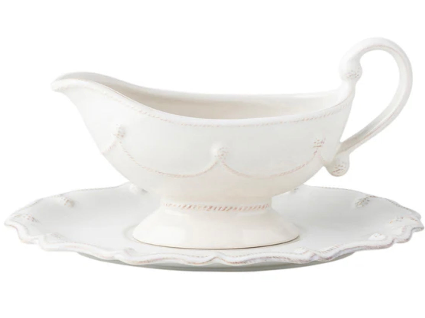 Juliska Berry & Thread Sauce Boat & Stand - Whitewash