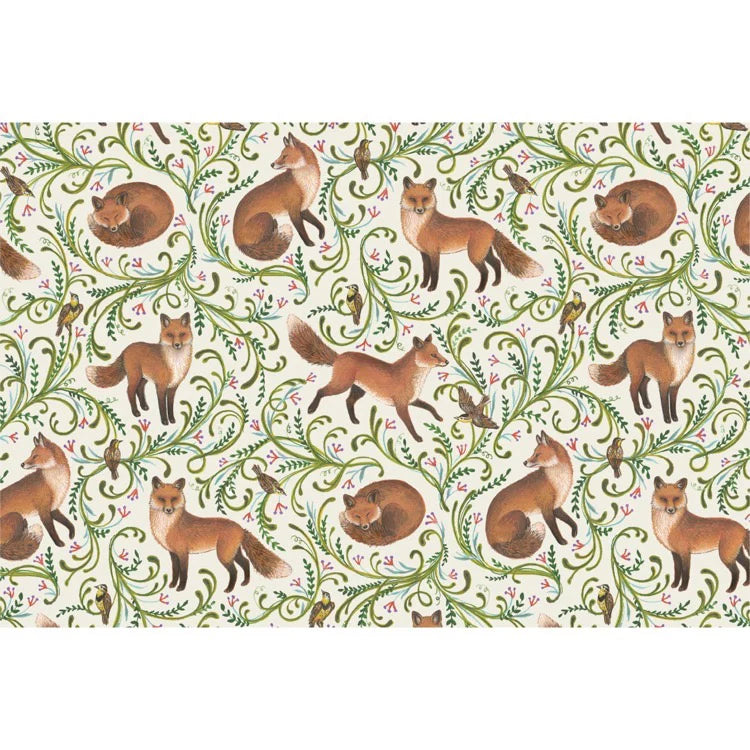 Hester & Cook Fanciful Foxes Paper Placemat